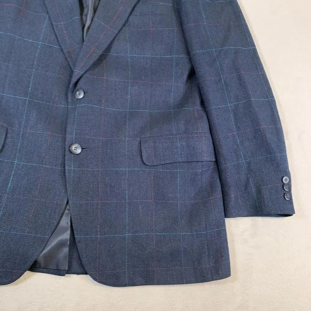 42L Kuppenheimer USA Vintage 2 Button Wool Tweed Blazer Sport Coat Houndstooth‎